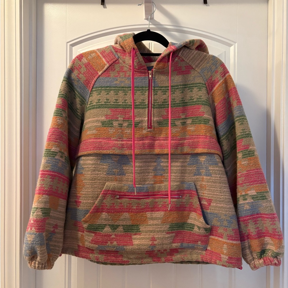Aztec Hooded Pullover - Small